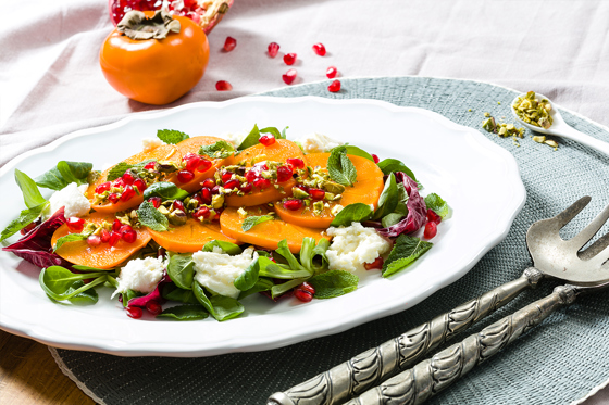 Sharonfruit Carpaccio Met Granaatappel