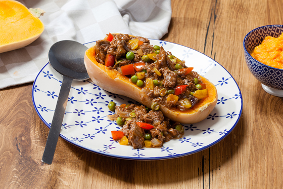 Flespompoen Gevuld Met Stoofschotel