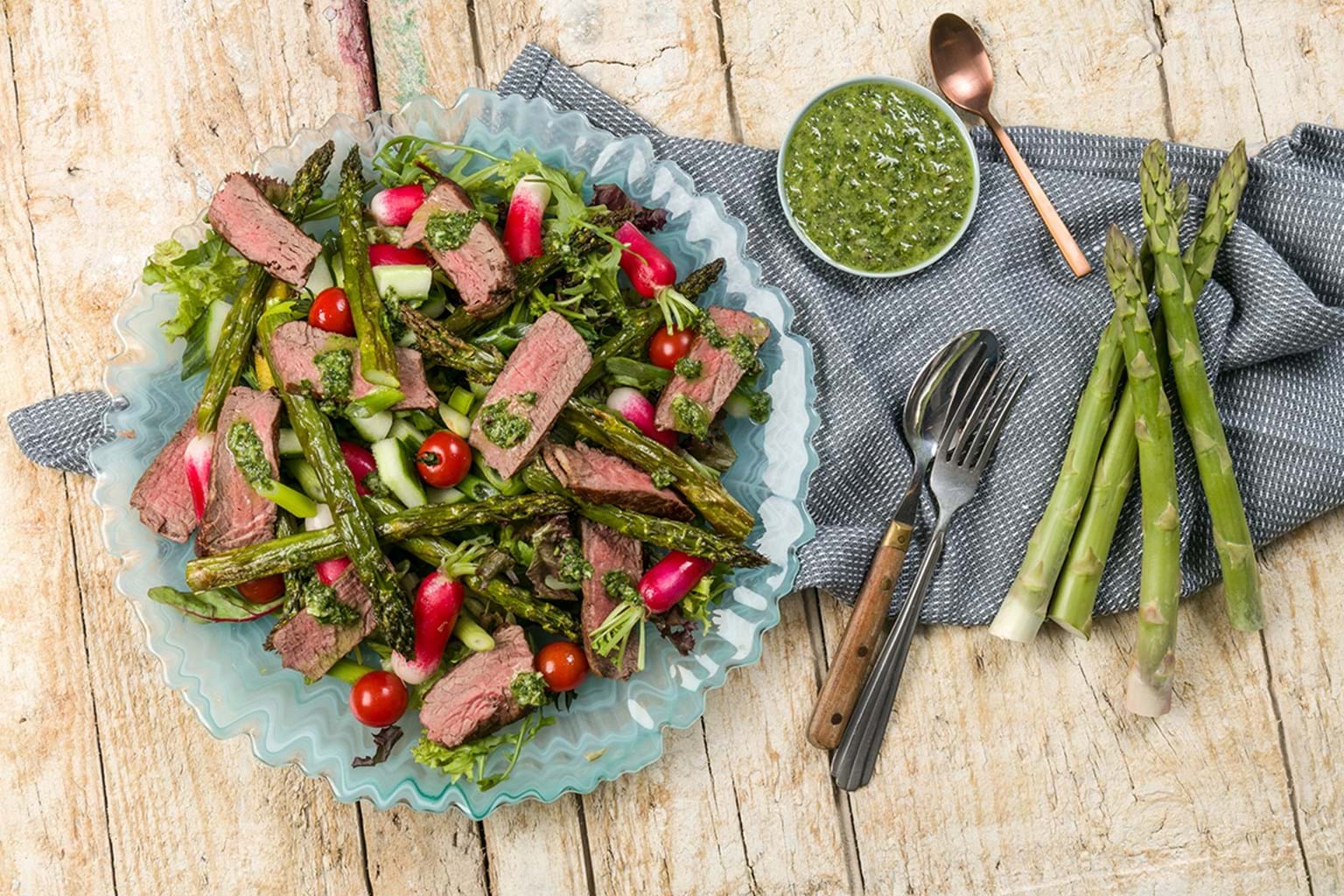 Groene Asperges Salade Met Biefstuk - EAT ME