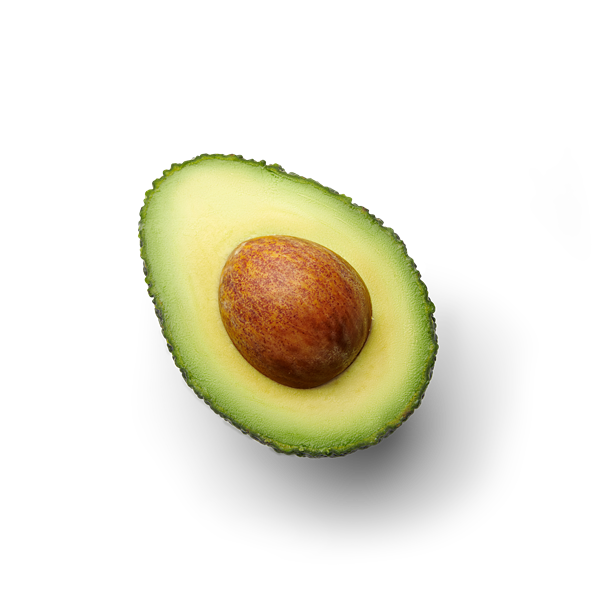 Halve avocado topview
