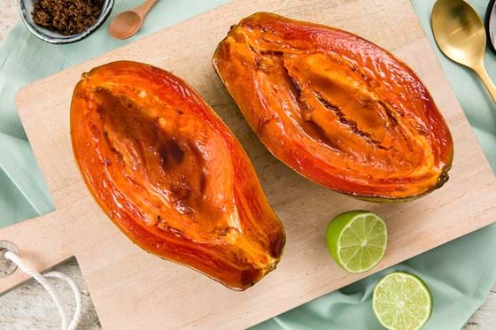 Caramelised papaya