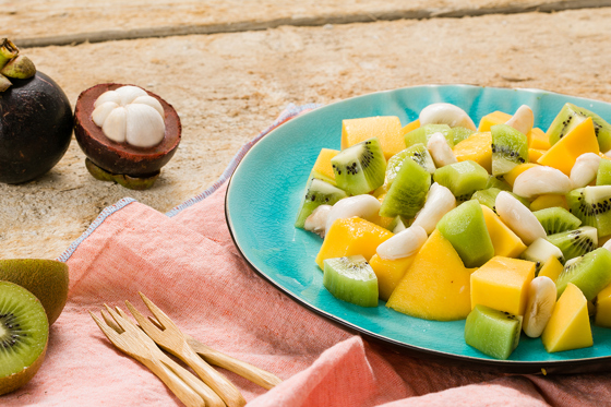 Fruitsalade Mangosteen, Kiwi En Mango